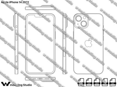 Apple Iphone 14 2022 blueprint Texture