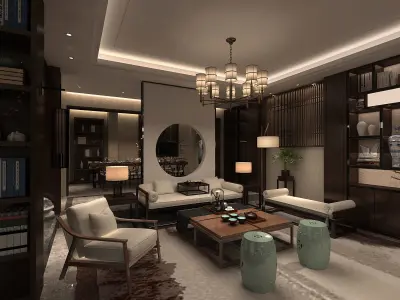 Chinese style interior 3D model