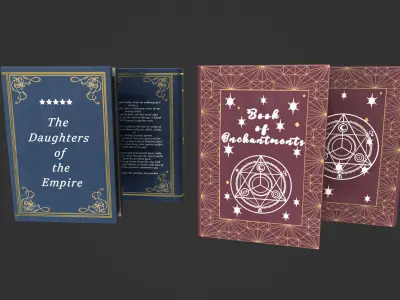 3D hard cover books Low-poly 3D model