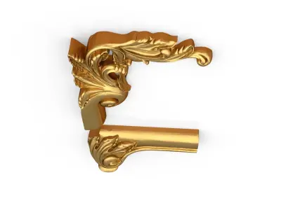 Classic carved corner decor ornament 346  3D model