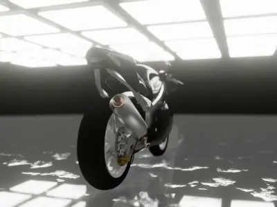Sport Motorcycle 1000cc Low-poly 3D model