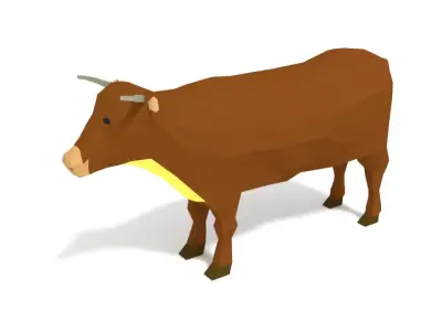 Low Poly Cartoon Cow Low-poly 3D model purchase