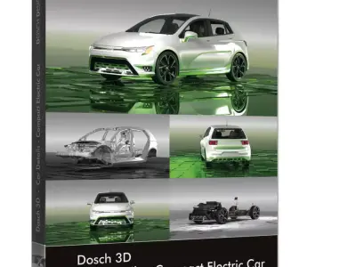 DOSCH 3D - CAR DETAILS - COMPACT ELECTRIC CAR 3D model