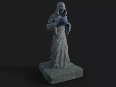 statue game asset for unity  Low-poly 3D model