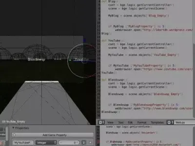 Weblink Opener Template - Blender Game Engine  Free low-poly 3D model