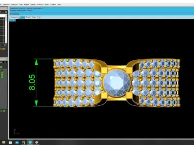 Luxury Pave Wide Band Diamond Ring for Women  3520 3D print model