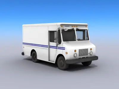 Mail Truck Low-poly 3D model