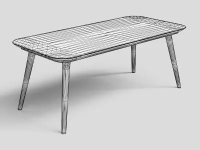 Wood Dining Table 3D model