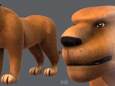 Lion V01 Low-poly 3D model