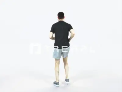 Portrait 07D Running Jogging Football Sports Man Low-poly 3D model