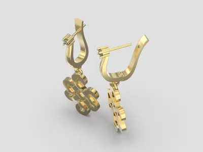 ER 153 Earring in ornament 3D print model