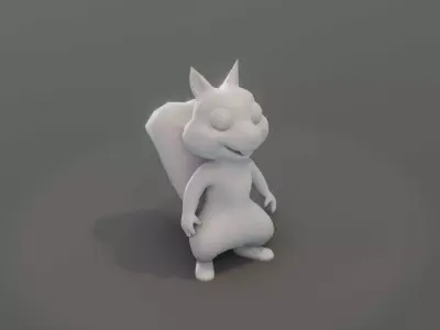Cartoon Squirrel Animated and Rigged Base Mesh 3D Model Low-poly 3D model