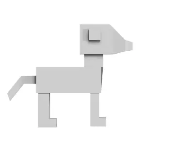 low poly dog Low-poly 3D model buy