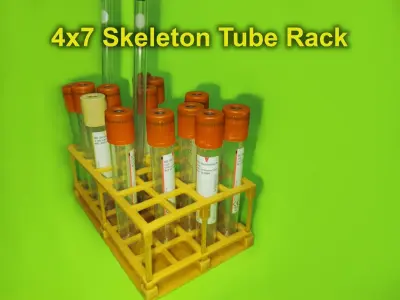 3D Print Ready Laboratory Skeleton and Round Tube Racks 3D print model