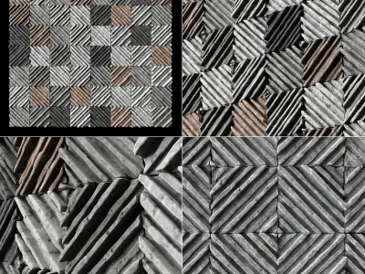 Panel Old concrete angle line n5 3D model