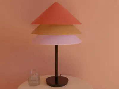 bedside table and lamp 3D model