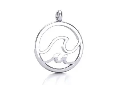Modern Waves Pendant For Chain 3D print model