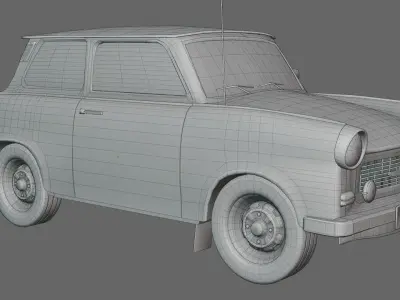 Trabant 601 low poly Low-poly 3D model
