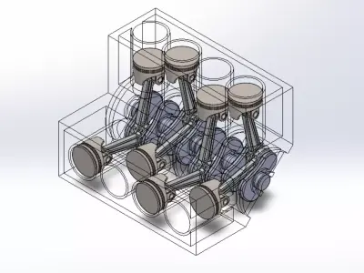 V8 Motor 3D model