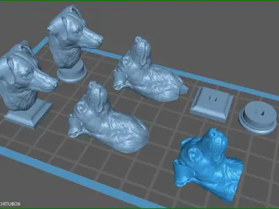 Jack Russell Terrier bust 3D print model