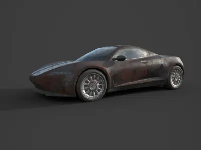 Generic Sport Car 01 Rusty Black Low-poly 3D model