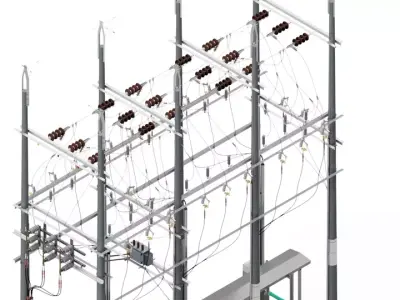 Subestacion Low-poly 3D model