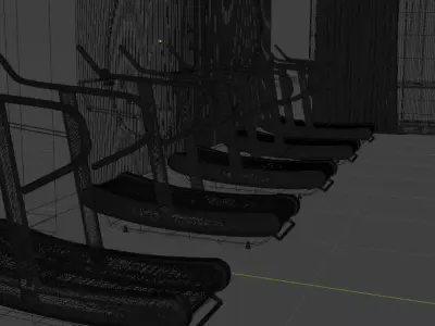 Realistic Gym Environment  Treadmills And Free Weights Included 3D model