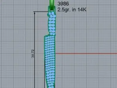 Knife Pendant 3986 3D print model