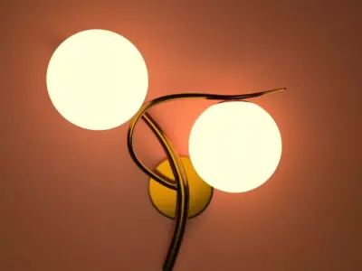 Golden Luxury Wall Light 3D model