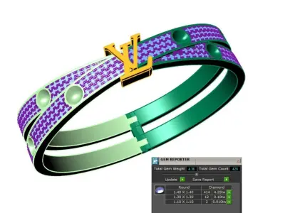 louis vuitton bracelet double cross 3D model