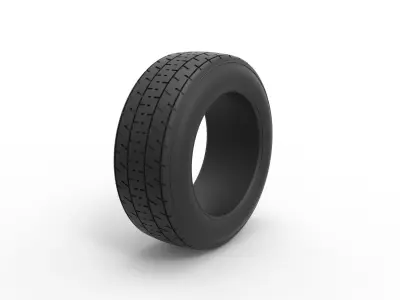 Dirt Sprint racing front tire 4 Scale 1 to 25 3D print model