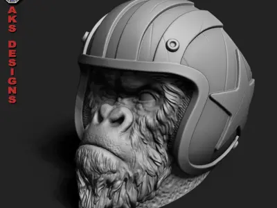 Biker gorilla 1 Penstand cum flowerpot 3D print model