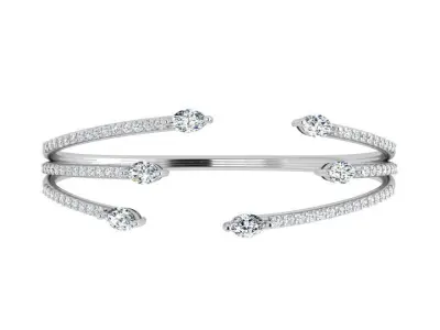 Marquise Diamond Bangle Bracelet 4136 3D print model