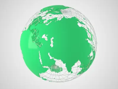 Globe News Skeleton Emerald  Color 3D model