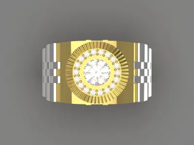 Luxury man Rolex design diamond ring model ror0016 3D print model