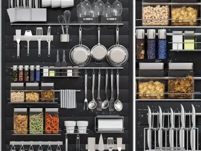 Collection for the kitchen Trifles for the kitchen 3D model