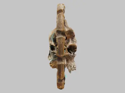 Sci-Fi Skull Emblem Low-poly 3D model