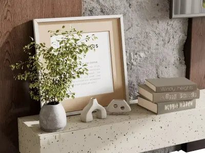 TV Wall set 33 3D model