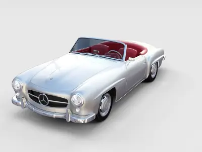 Fully modeled w interior Mercedes 190SL rev 3D model