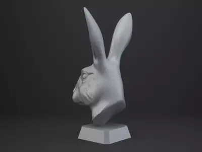 Rabbit Bust - Animal Figurine 3D print model