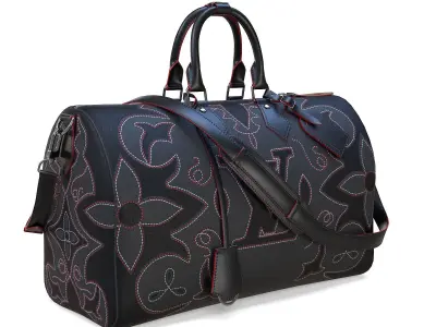 Louis Vuitton Keepall Bandouliere 40 Black Low-poly 3D model