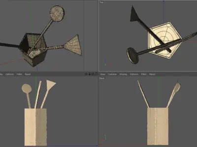 Set of kitchen utensils Free 3D model