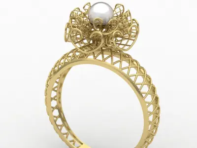  fusion ring with pearls 3D print model