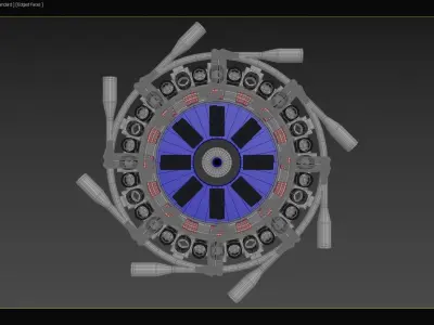  Inverted STEAM Motor - Generator - Octuple Turbine - Concept 3D print model