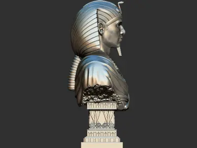 Ancient Egyptian pharaoh bust statue 3d model 3D print model