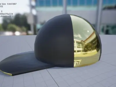 3D Cap gold helmet Free low-poly 3D model