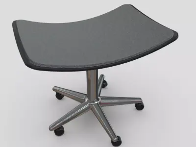 Stool 2 office chair with wheels Low-poly 3D model