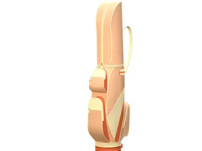 Leather golf bag Low-poly 3D model
