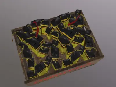 Explosive Pyrotchenic Box  Low-poly 3D model