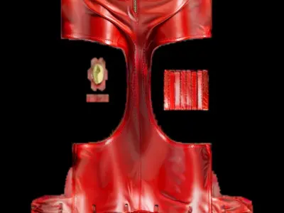 Red short pants PBR 4k  Low-poly 3D model
